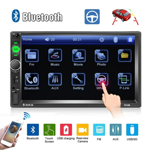 Kamera 2DIN Autoradio Bluetooth 7/" Touch Screen USB TF Mirror Link MP5 Player